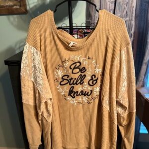 Cato Beige Top with Floral Design